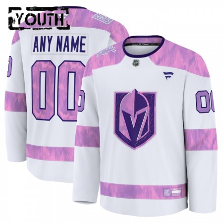 Lasten NHL Vegas Golden Knights Pelipaita Custom Fanatics Hockey Fights Cancer Practice 2024-25 Valkoinen